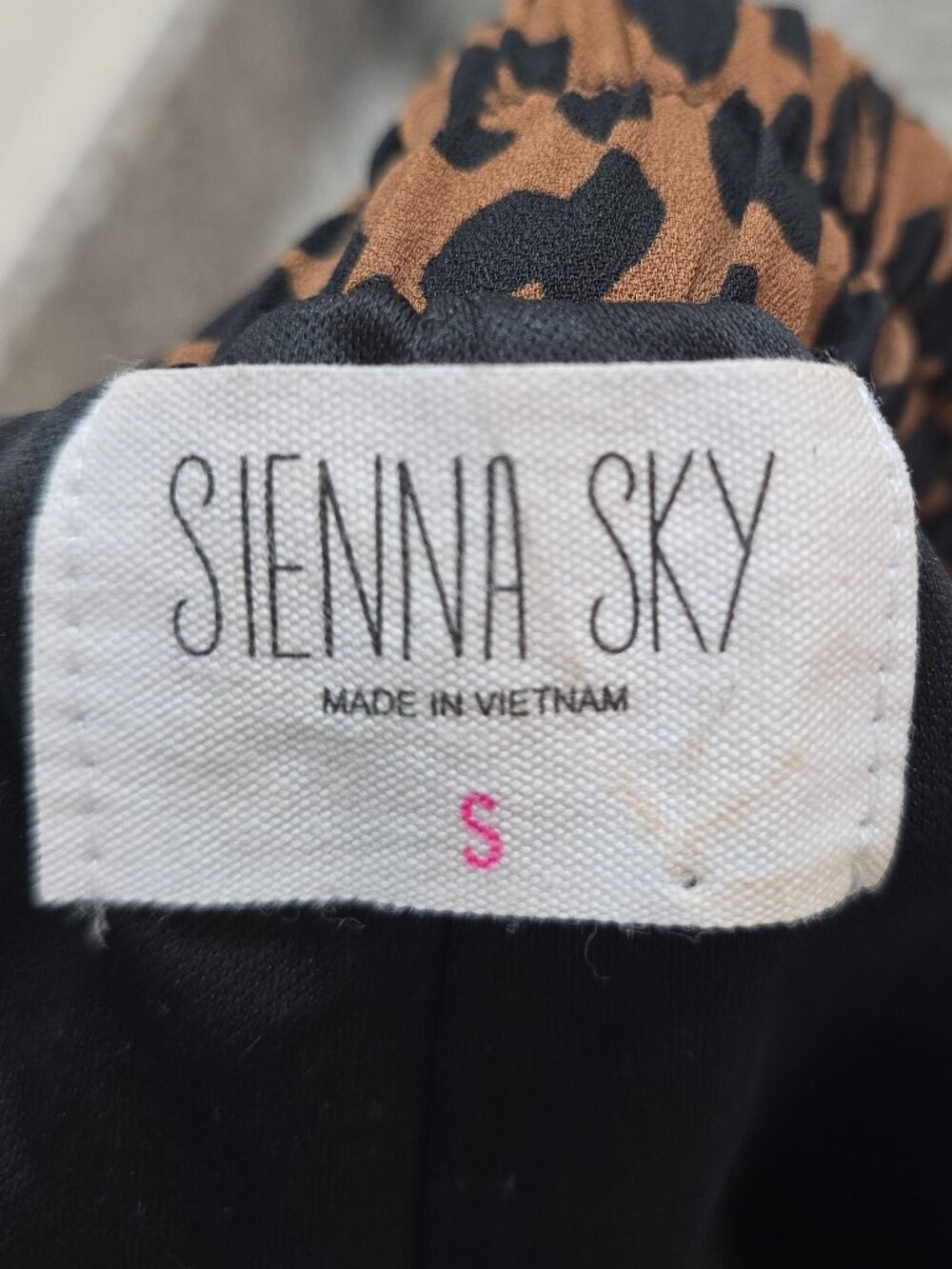 Sienna Sky Leopard Print Ruffle Hem Shorts with Pockets - Black and Brown - Picture 6 of 8
